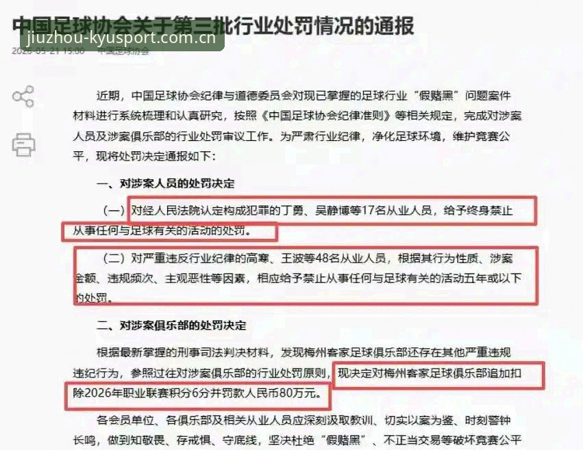 九州体育数据更新教程 足协第三批禁足名单深度解读:17人终身禁赛vs48人5年禁赛,九州体育用户如何看懂这场行业地震?